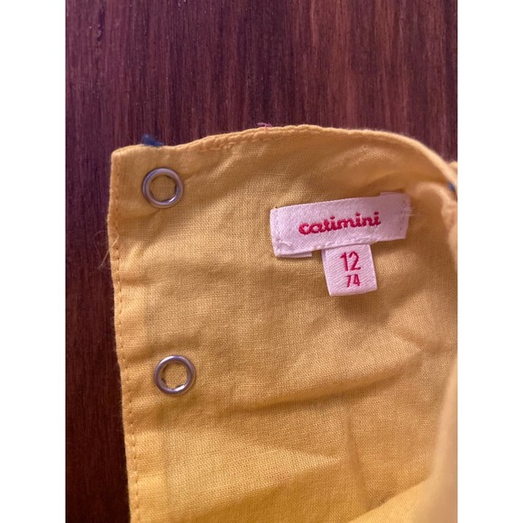 EUC Catimini Yellow dotted swiss romper sz: 12 mos - Picture 5 of 6